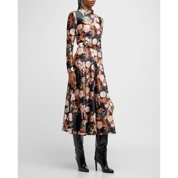 Cara Cara Suzie Moody Floral Long-Sleeve Turtleneck Top Size Large - Picture 1 of 8